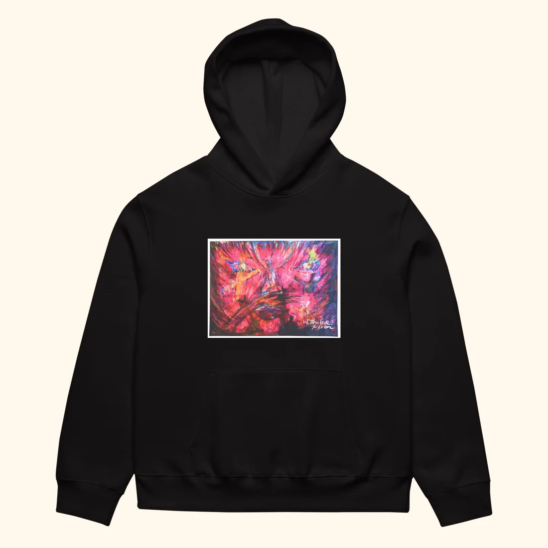 falling for the chaos dark hoodie front mockup